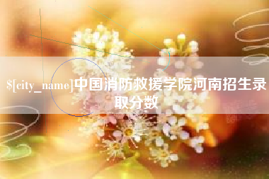 张掖中国消防救援学院河南招生录取分数