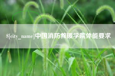 张掖中国消防救援学院体能要求