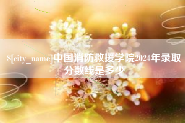 张掖中国消防救援学院2024年录取分数线是多少