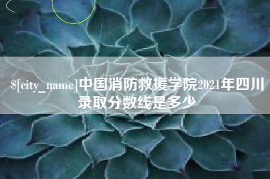 张掖中国消防救援学院2021年四川录取分数线是多少