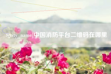 张掖中国消防平台二维码在哪里