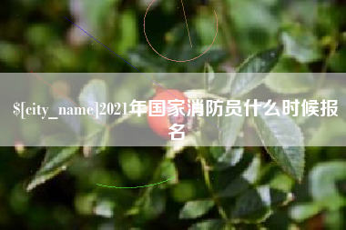 张掖2021年国家消防员什么时候报名