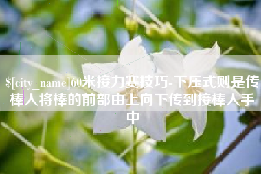 张掖60米接力赛技巧-下压式则是传棒人将棒的前部由上向下传到接棒人手中